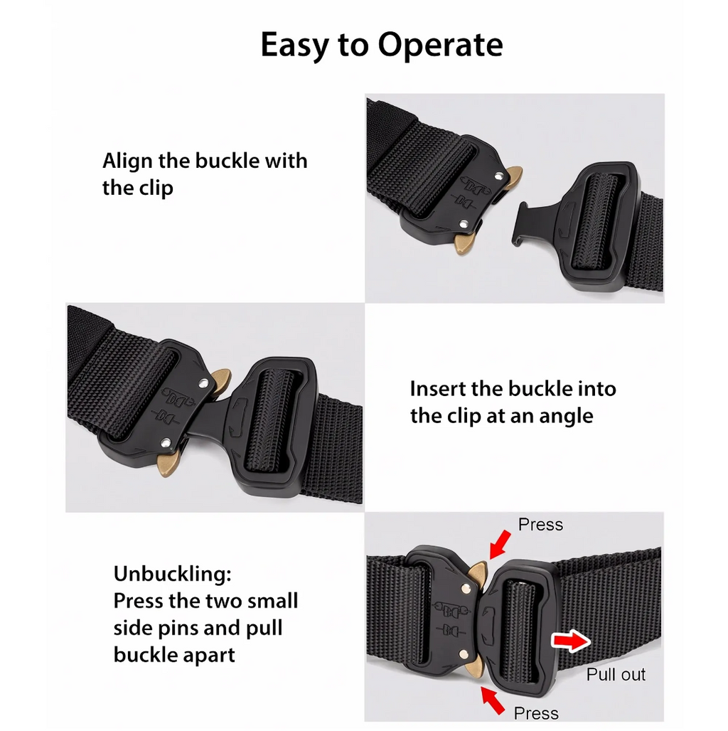 EcoGear Men’s 1000D Tactical Utility Belt with Quick-Release Buckle
