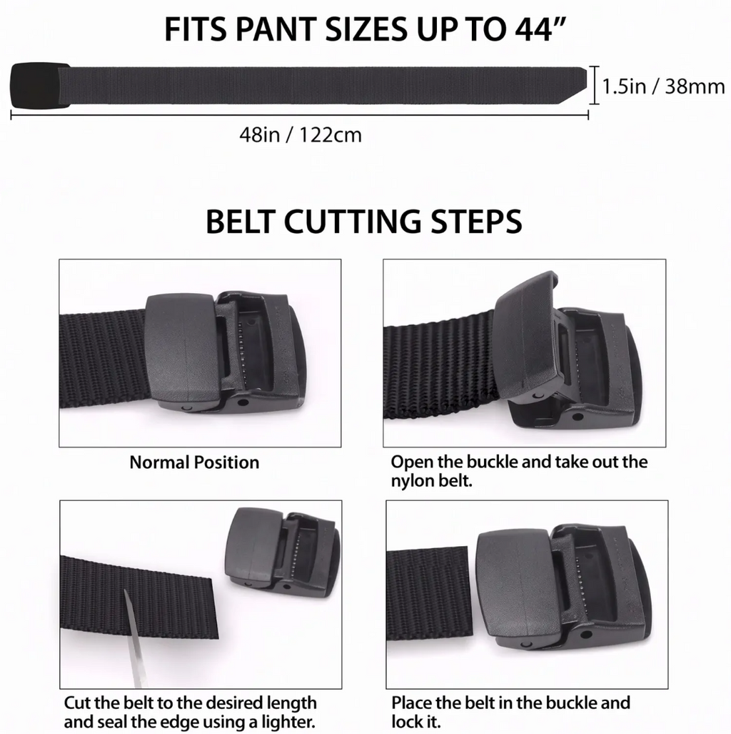 EcoGear Adjustable 800D Nylon Webbing Belt with Quick-Release Buckle
