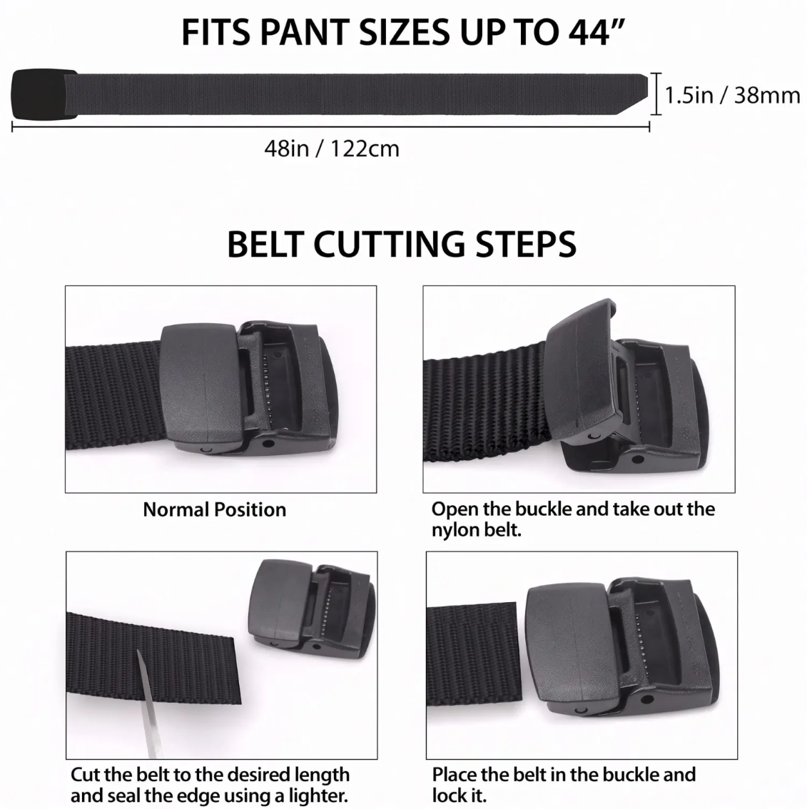 EcoGear Adjustable 800D Nylon Webbing Belt with Quick-Release Buckle