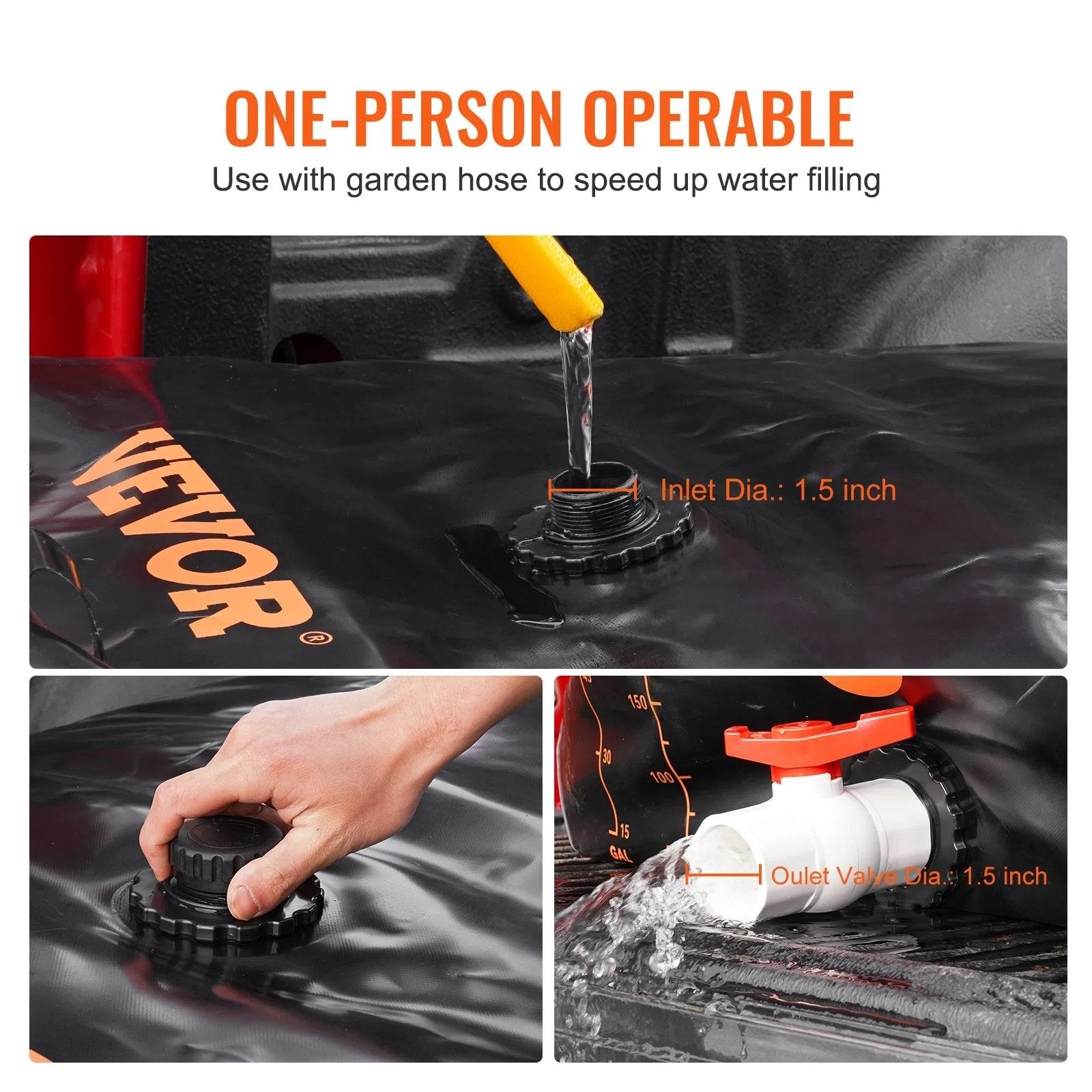 VEVOR Collapsible Water Bladder – Portable PVC Storage for RV & Camping