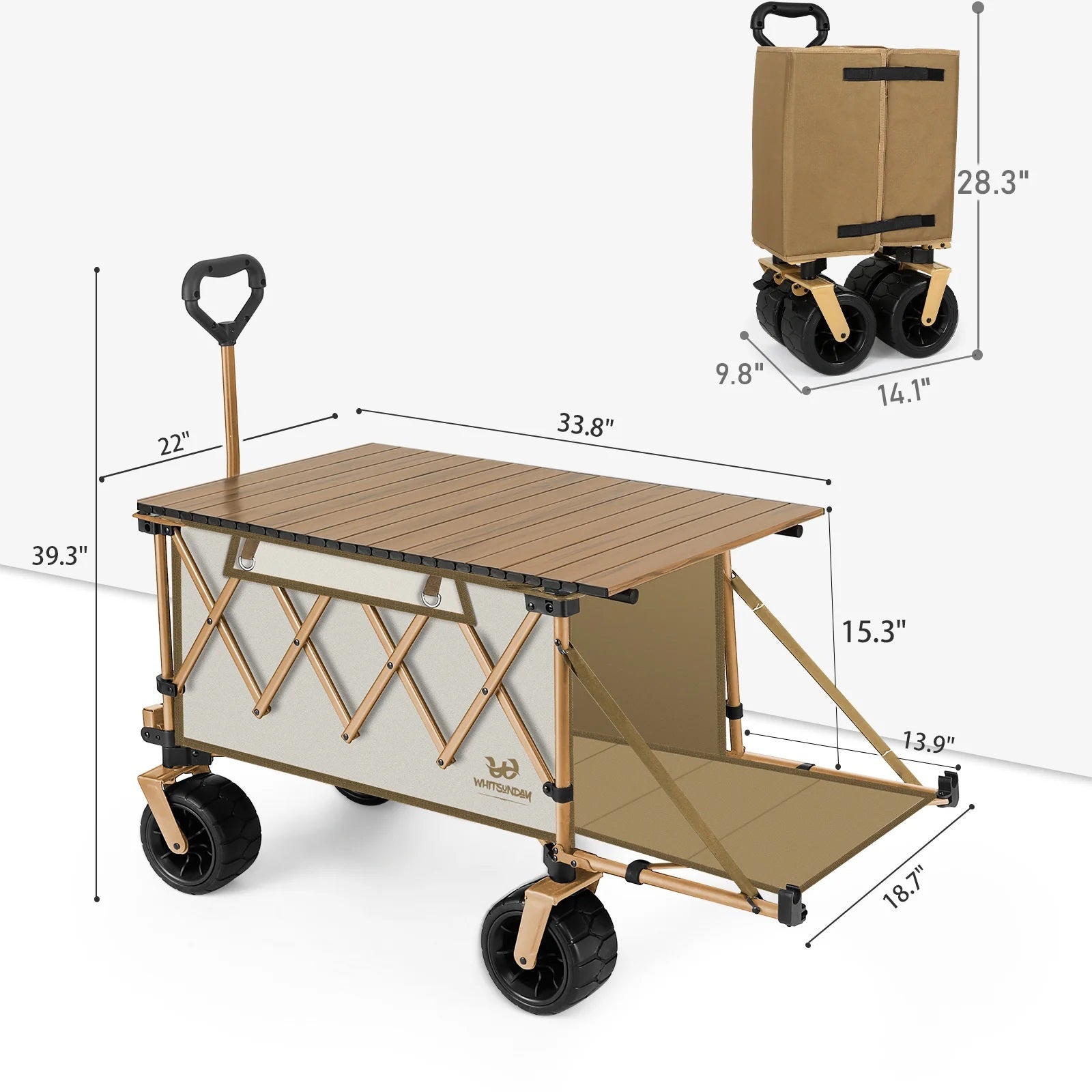Whitsunday Moko Collapsible Wagon with Tailgate & All-Terrain Wheels
