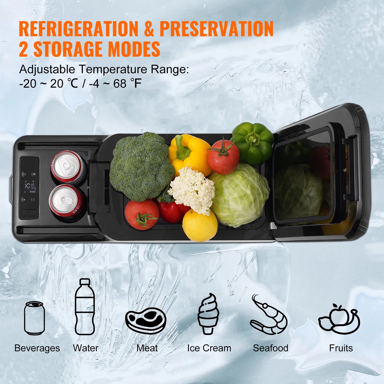 VEVOR 12V Portable Car Refrigerator & Freezer