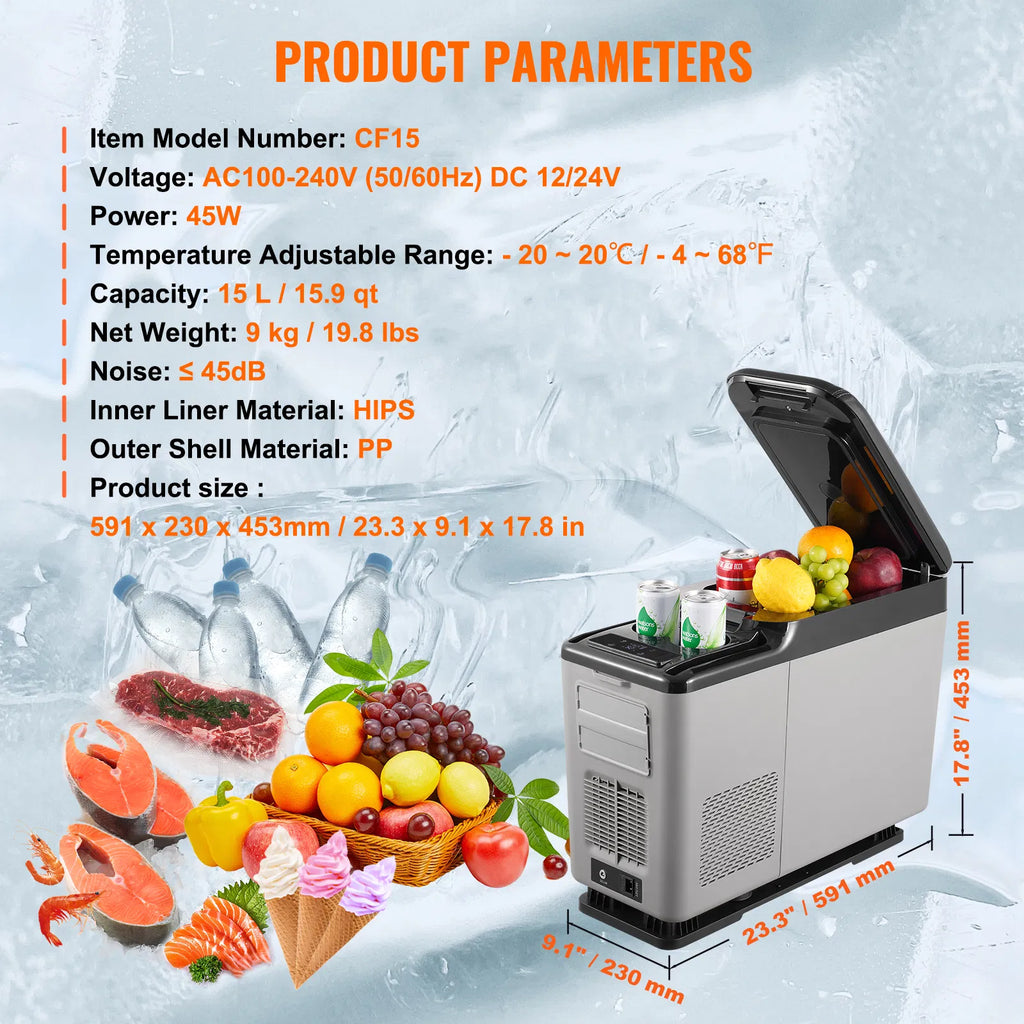 VEVOR 12V Portable Car Refrigerator & Freezer