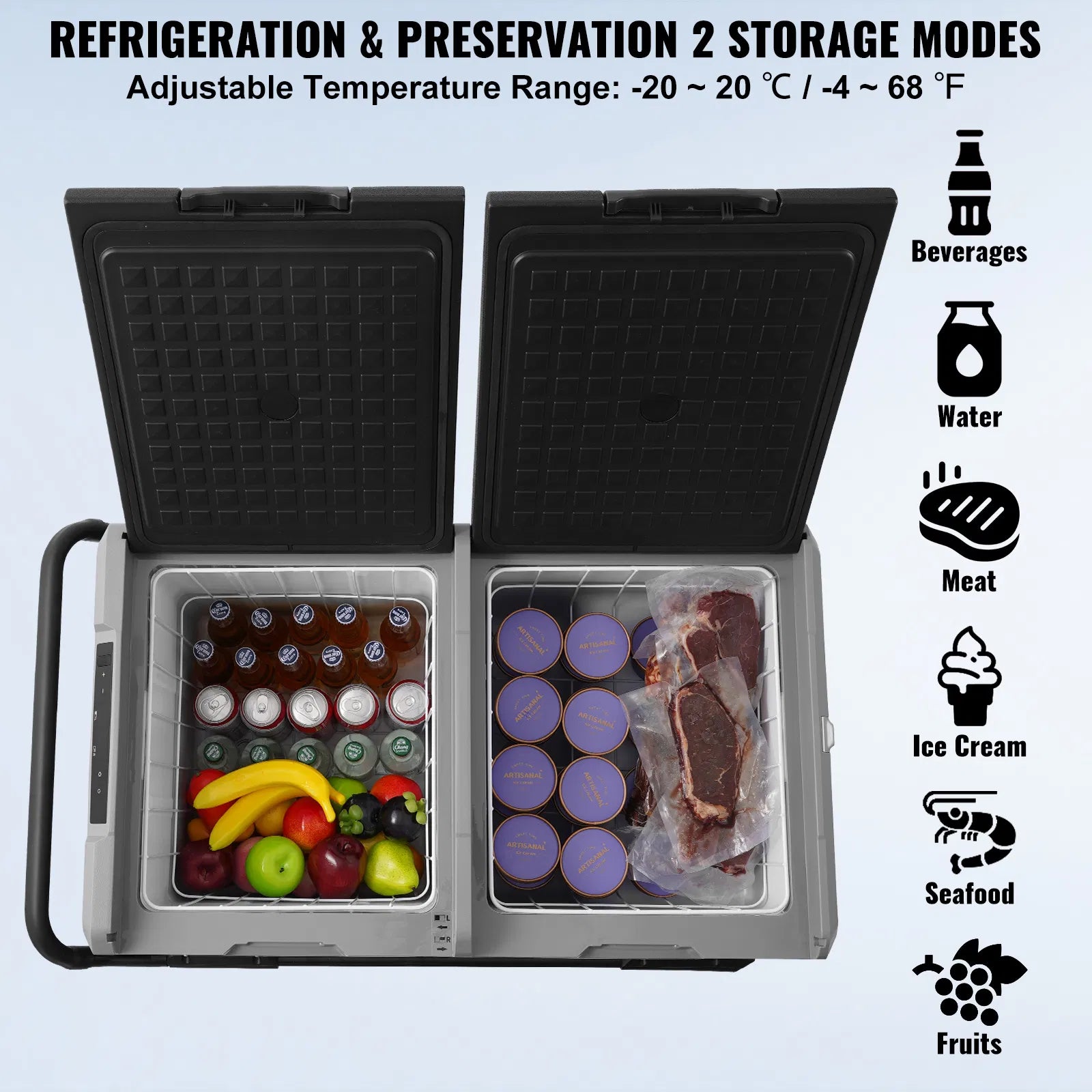 VEVOR 12V Portable Car Refrigerator & Freezer