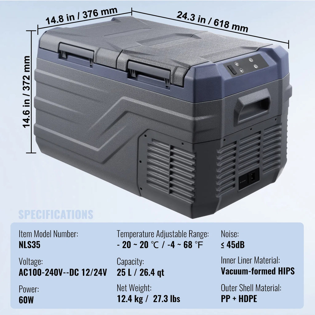 VEVOR 12V Portable Car Refrigerator & Freezer