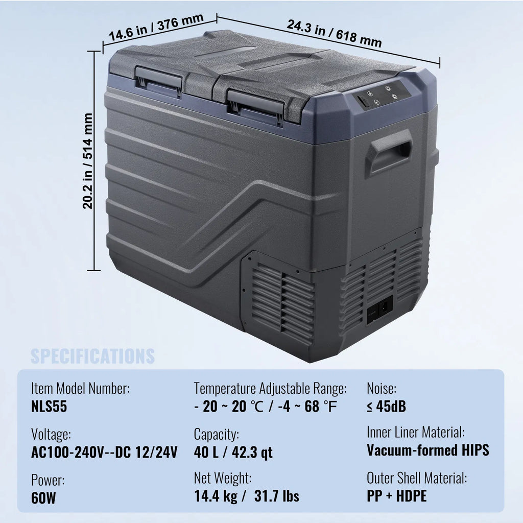 VEVOR 12V Portable Car Refrigerator & Freezer