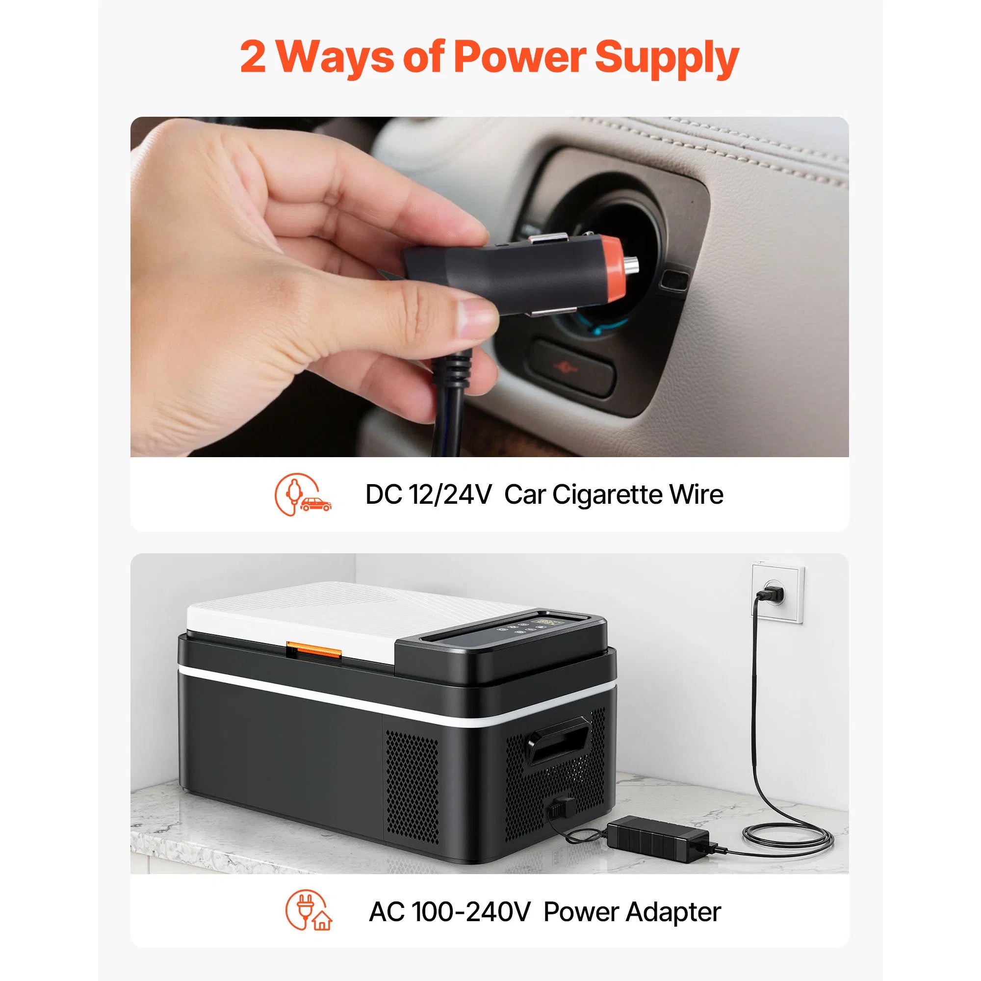 VEVOR 12V Portable Car Refrigerator Freezer with App Control