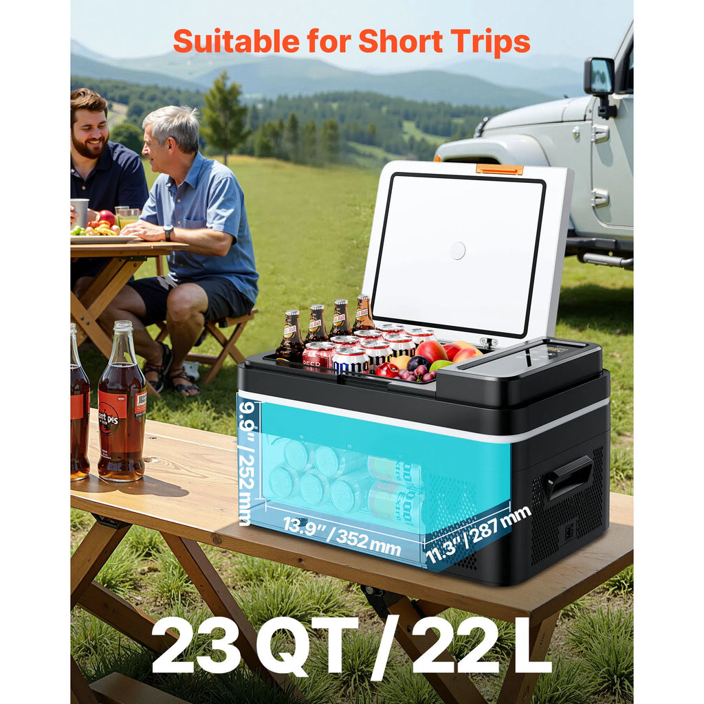 VEVOR 12V Portable Car Refrigerator Freezer with App Control