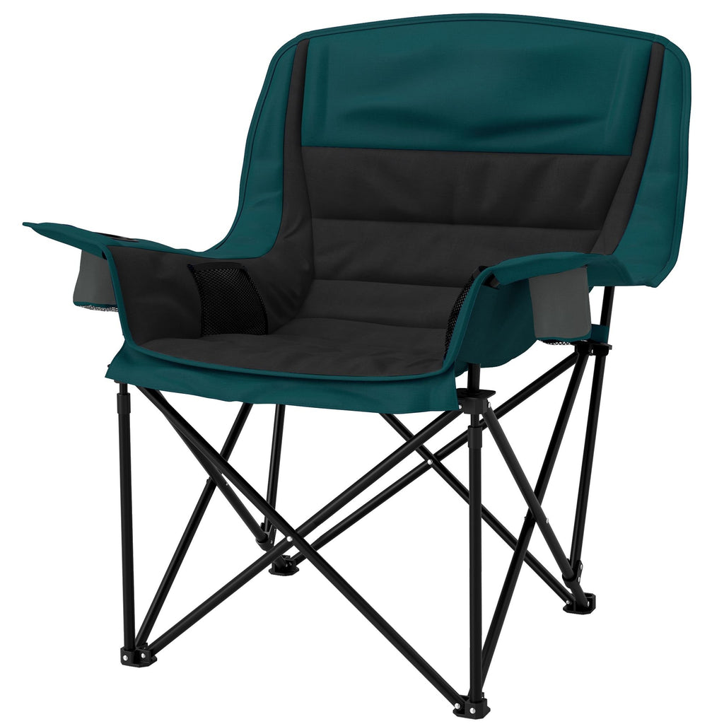 Padded Folding Camping Chair - Portable with Cup Holder & Side Pockets