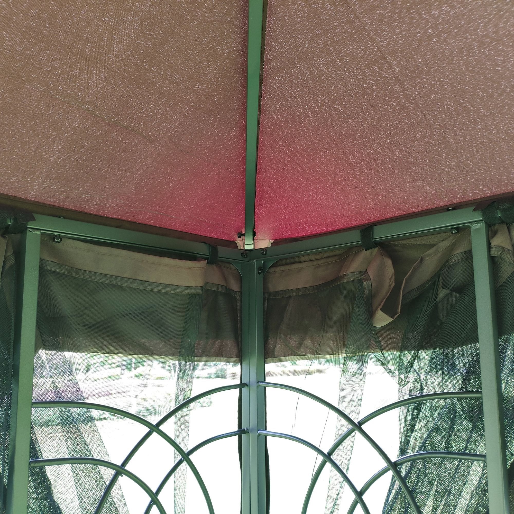 13' x 10' Patio Gazebo Canopy - Double Roof with Mosquito Netting