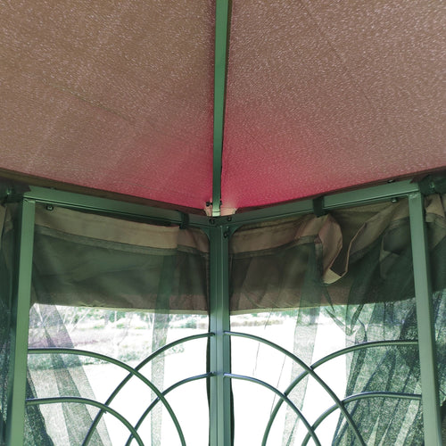 13' x 10' Patio Gazebo Canopy - Double Roof with Mosquito Netting