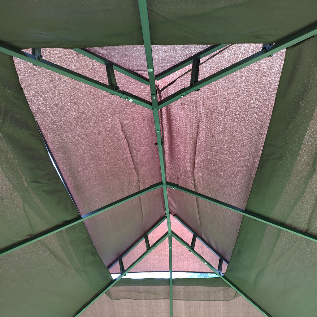 13' x 10' Patio Gazebo Canopy - Double Roof with Mosquito Netting
