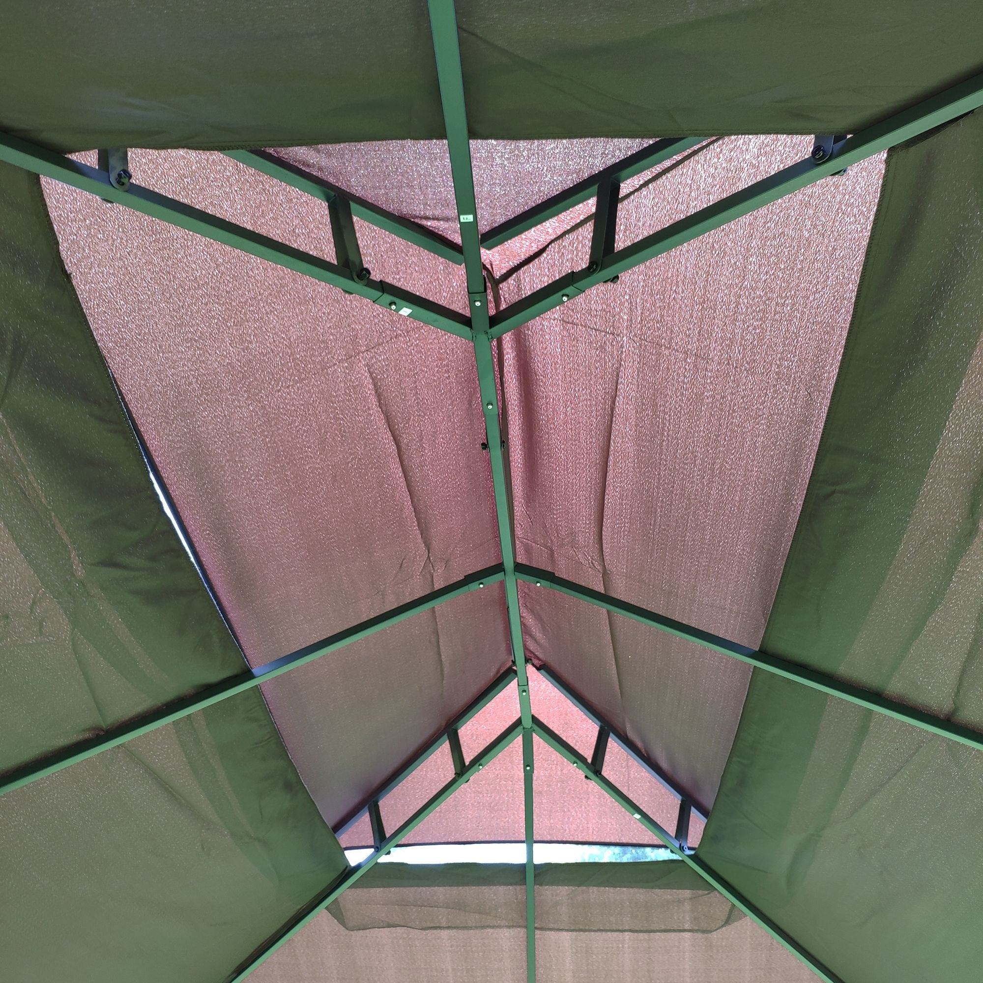 13' x 10' Patio Gazebo Canopy - Double Roof with Mosquito Netting