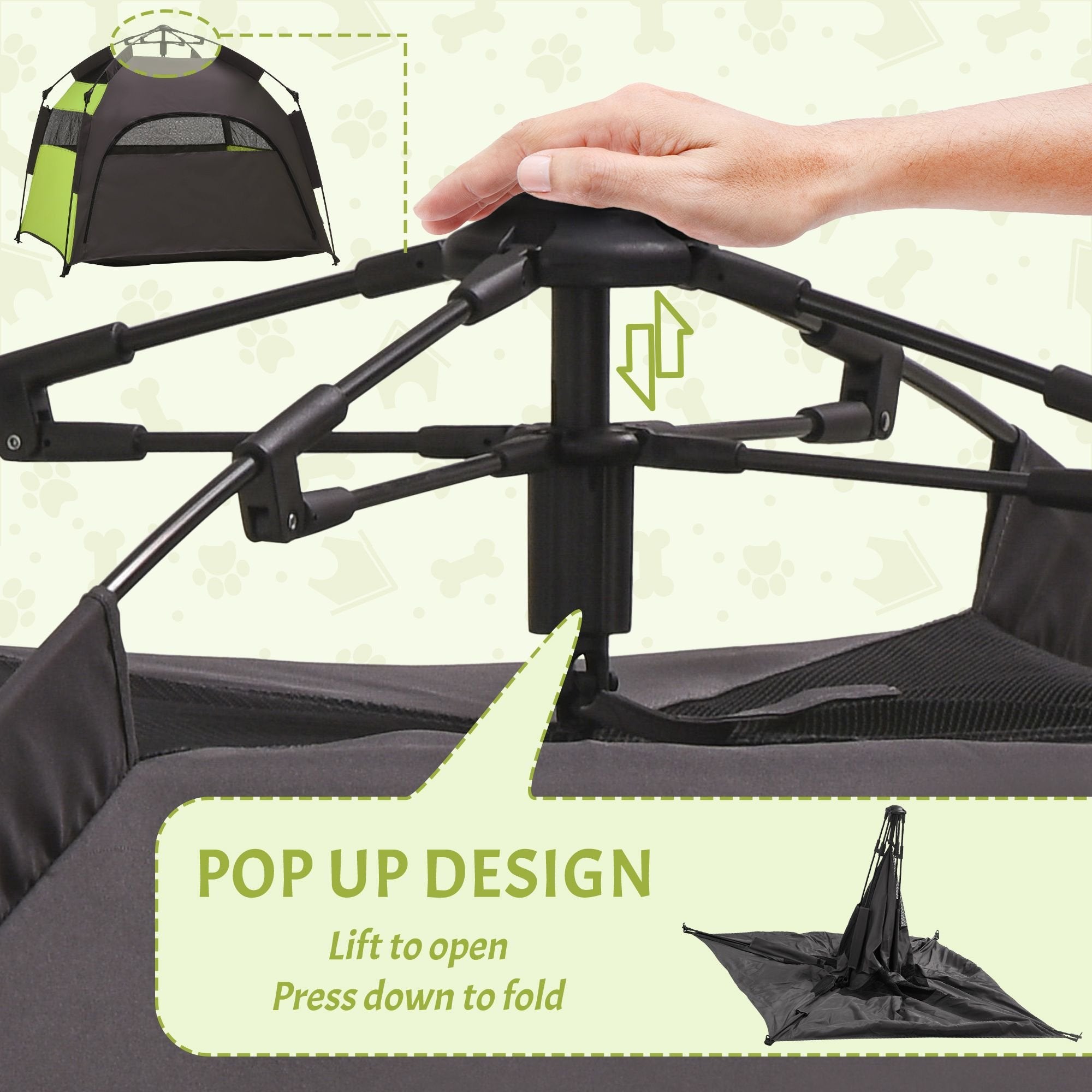 PawHut Extra Large Portable Dog Camping Tent