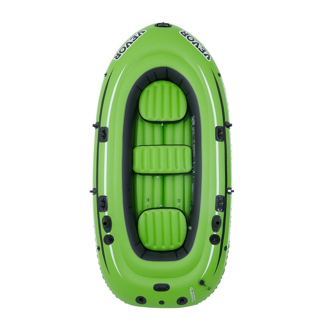 VEVOR Inflatable Fishing Boat – PVC Raft with Aluminum Oars, Pump, Rod Holders & 45.6" Aluminum Oars