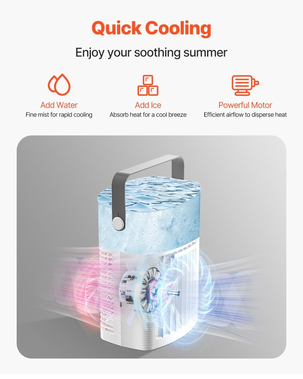 4-in-1 Portable Evaporative Air Conditioner – Remote Control with 3 Speeds