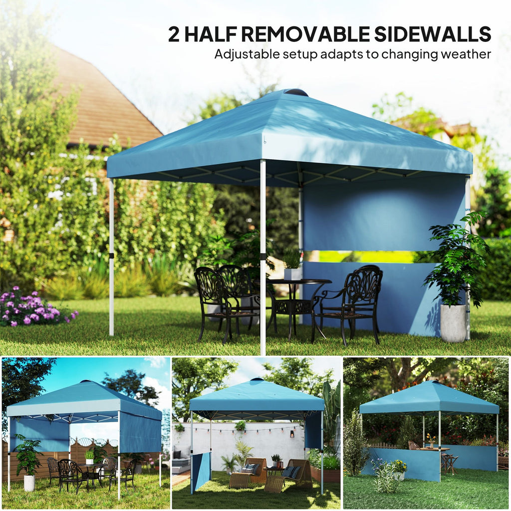 10' x 10' Pop-Up Canopy Tent - UV50+ Sun Shelter with Sidewalls & Wheeled Bag
