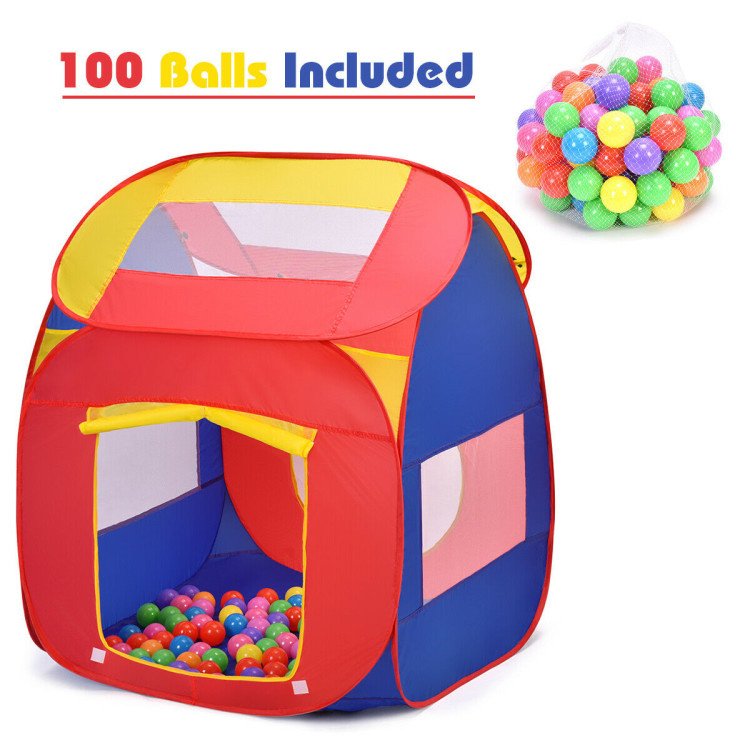 Portable Kids’ Playhouse Tent with 100 Colorful Balls – Fun Indoor Toy