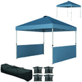 10' x 10' Pop-Up Canopy Tent - UV50+ Sun Shelter with Sidewalls & Wheeled Bag
