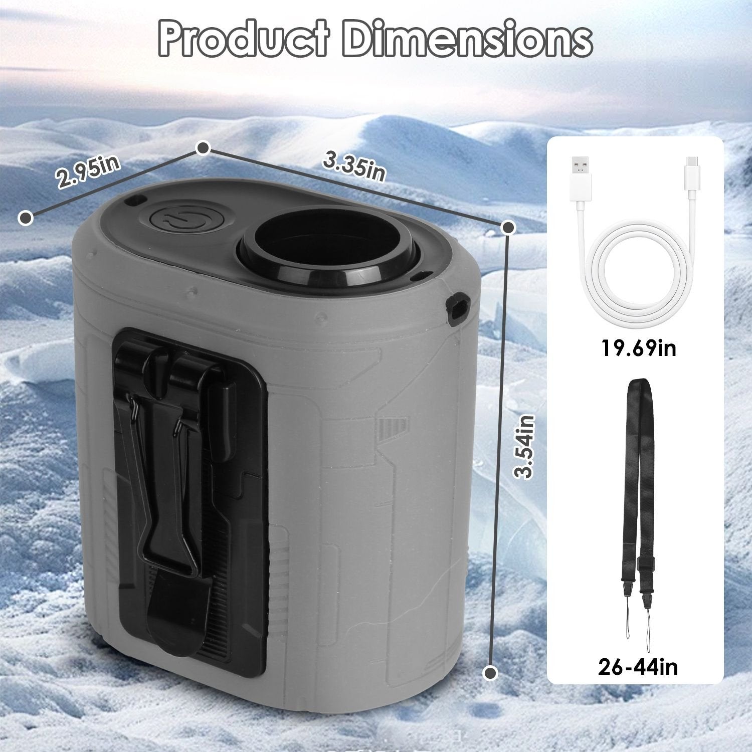 5-in-1 Wearable Waist Clip Fan – 10,000mAh Rechargeable Portable Fan with 5 Speeds, LED Flashlight & Emergency Power Bank