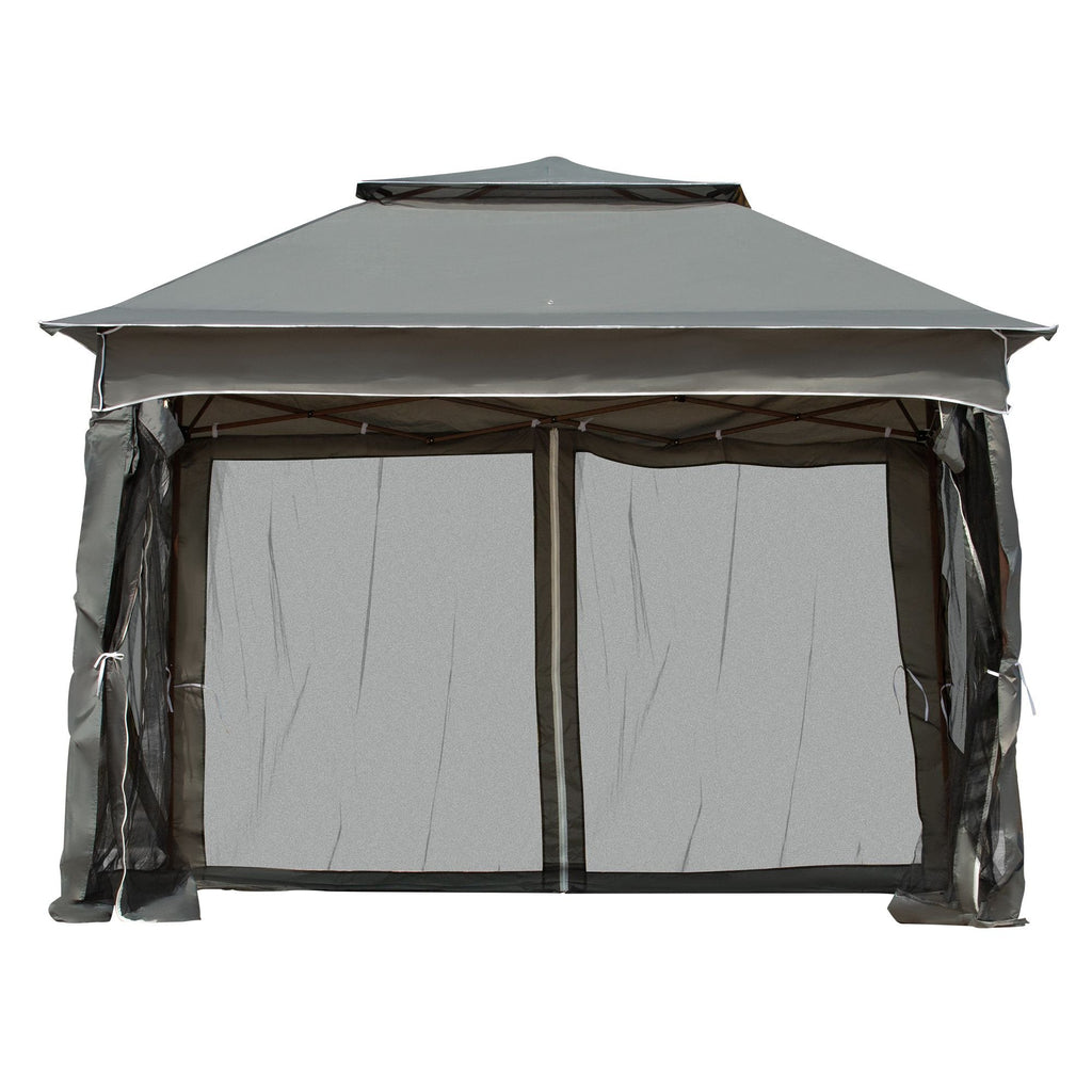Outdoor Patio Pop Up Canopy Gazebo Shelter with Zipper Netting, Carry Bag