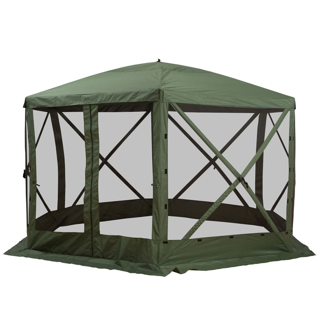 Outsunny 12'x12' Hexagon Pop-Up Party Tent Gazebo – Mesh Netting Walls & Shaded Interior