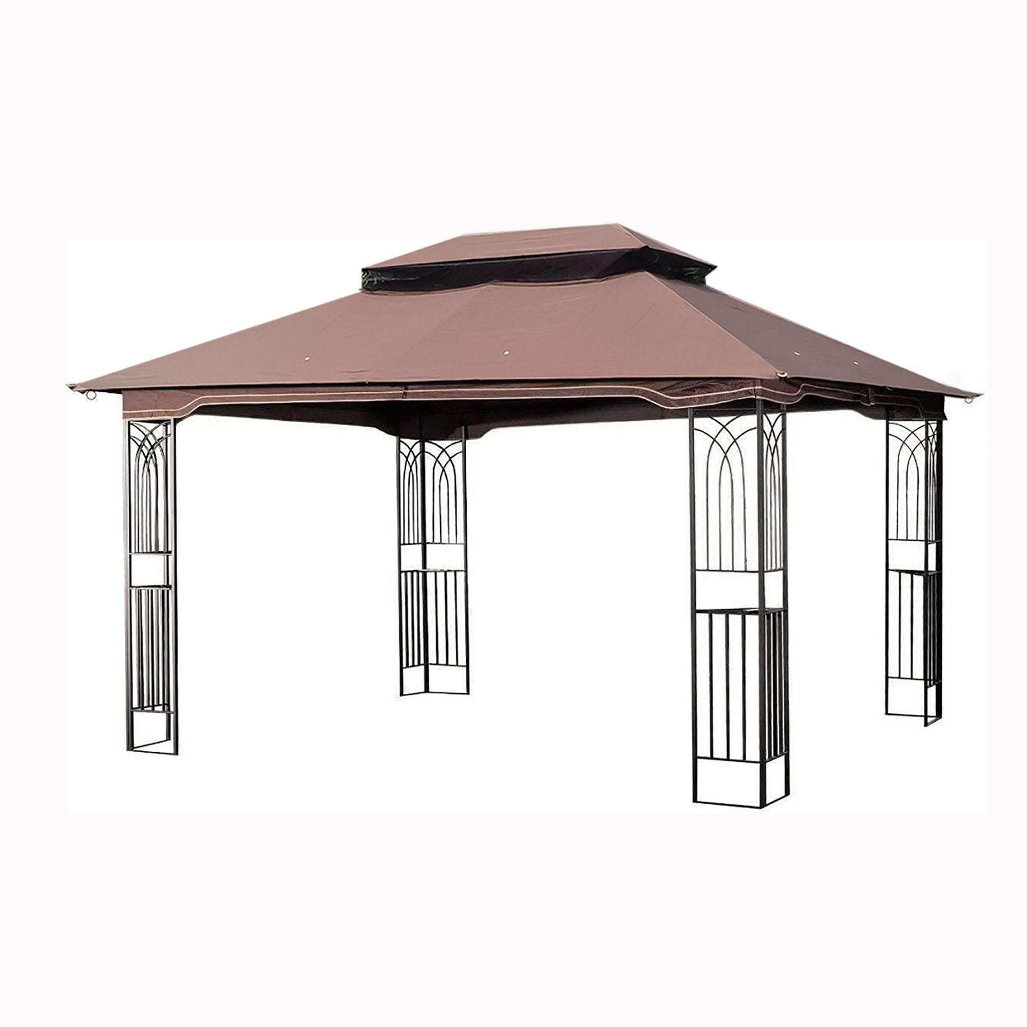 13' x 10' Patio Gazebo Canopy - Double Roof with Mosquito Netting