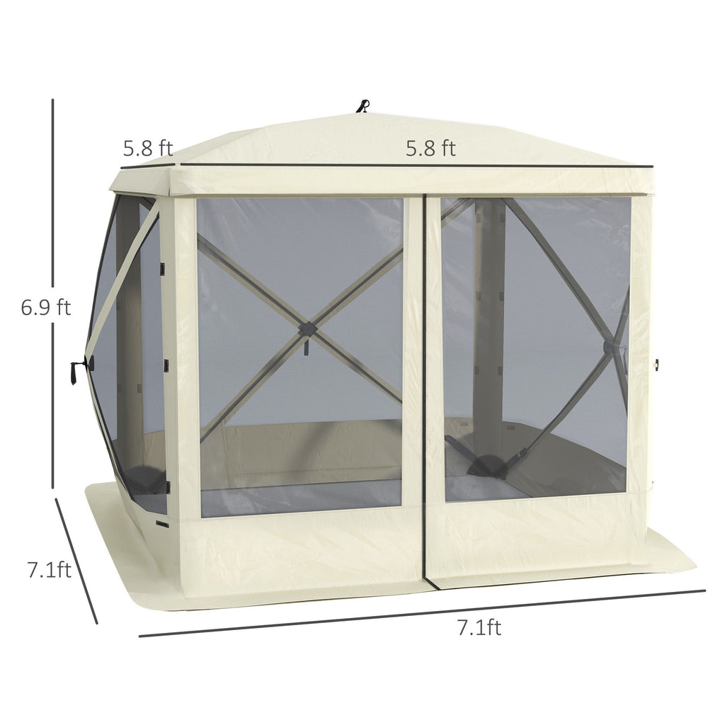 Outsunny Pop-Up Camping Canopy Gazebo – Screen Shelter Party Tent, 1-Person Easy Setup with Ventilating Mesh & Carry Bag