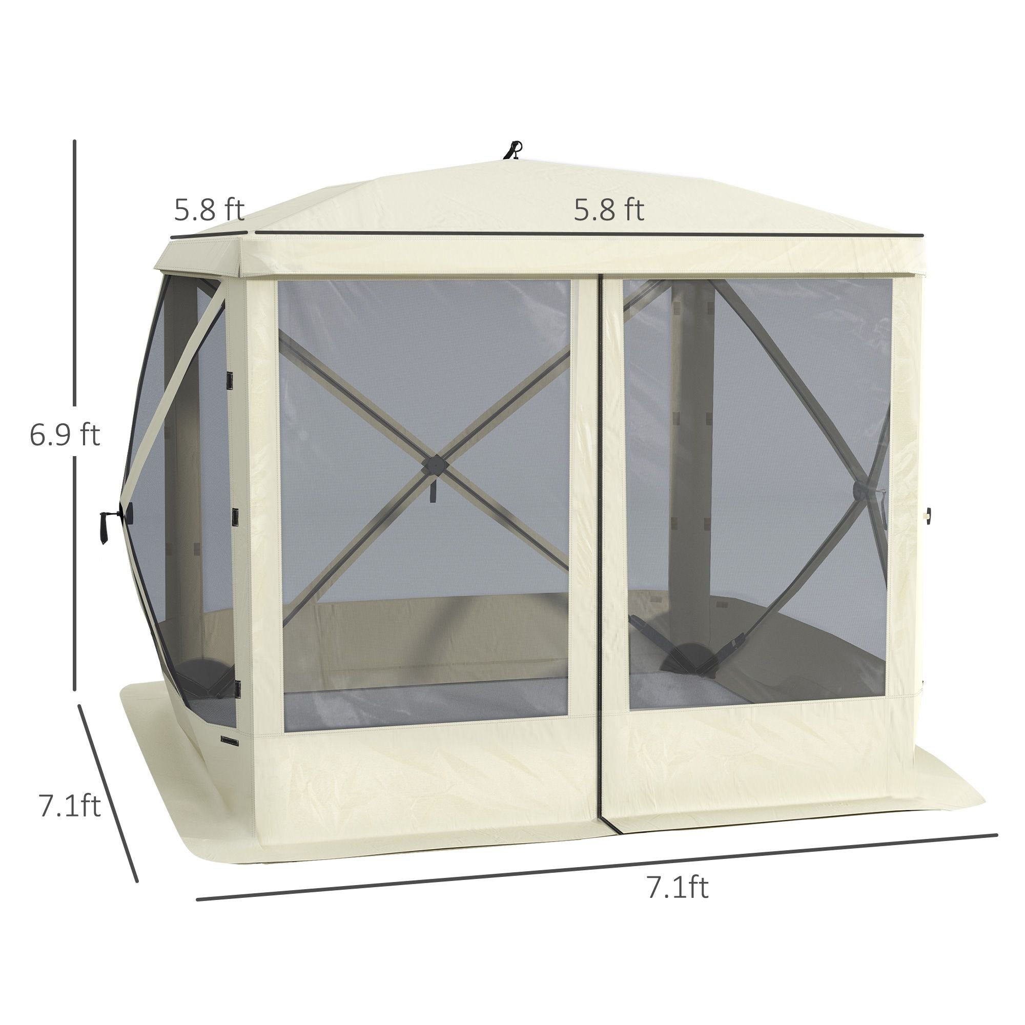 Outsunny Pop-Up Camping Canopy Gazebo – Screen Shelter Party Tent, 1-Person Easy Setup with Ventilating Mesh & Carry Bag