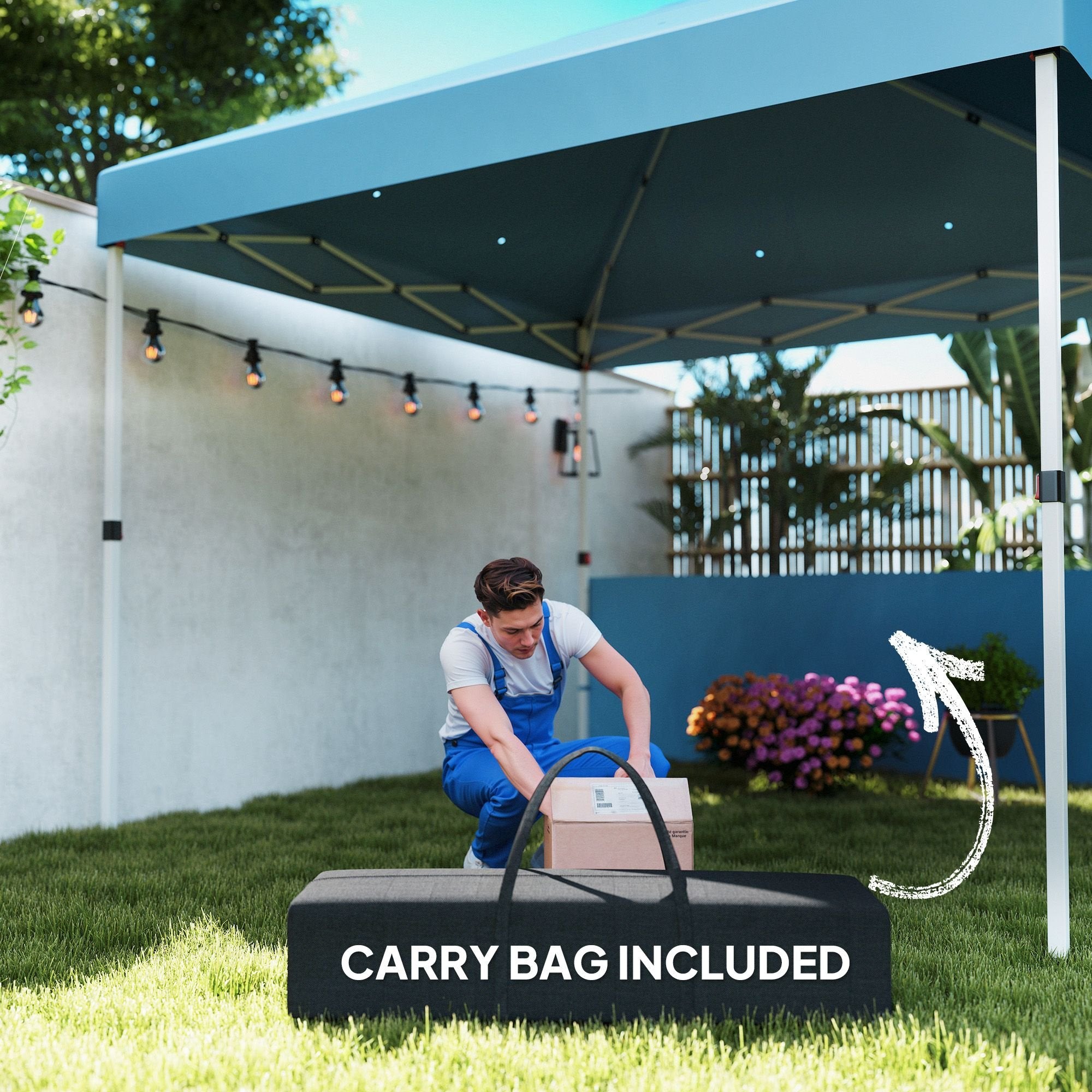 10' x 10' Pop-Up Canopy Tent - UV50+ Sun Shelter with Sidewalls & Wheeled Bag