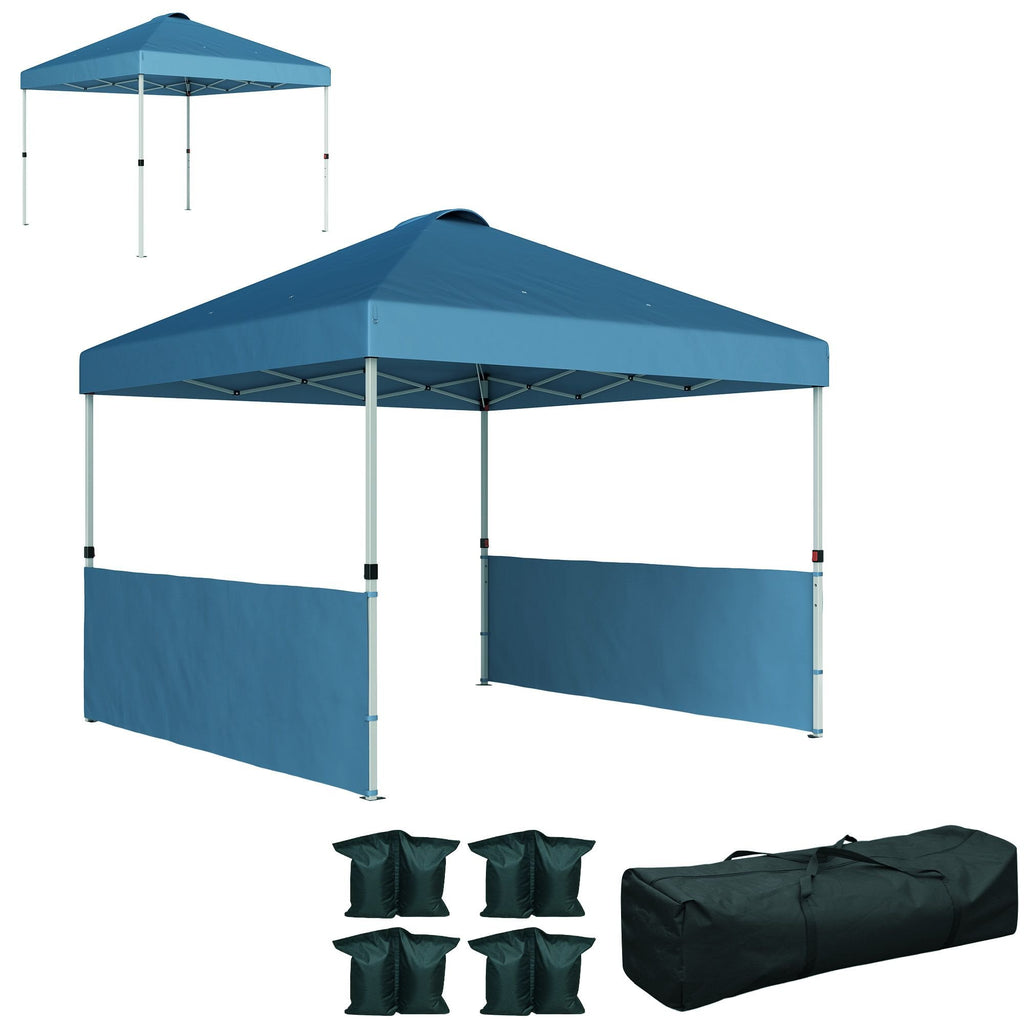 10' x 10' Pop-Up Canopy Tent - UV50+ Sun Shelter with Sidewalls & Wheeled Bag