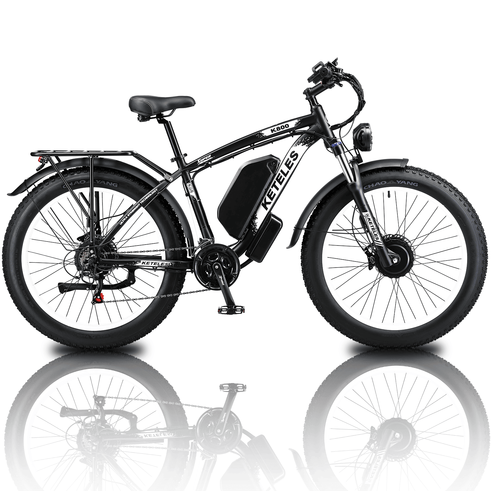 KETELES Electric Bike – 48V 23AH Dual 1000W Motors, 26"x4.0 MTB
