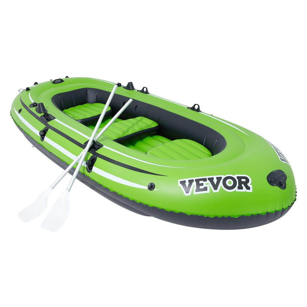 VEVOR Inflatable Fishing Boat – PVC Raft with Aluminum Oars, Pump, Rod Holders & 45.6" Aluminum Oars