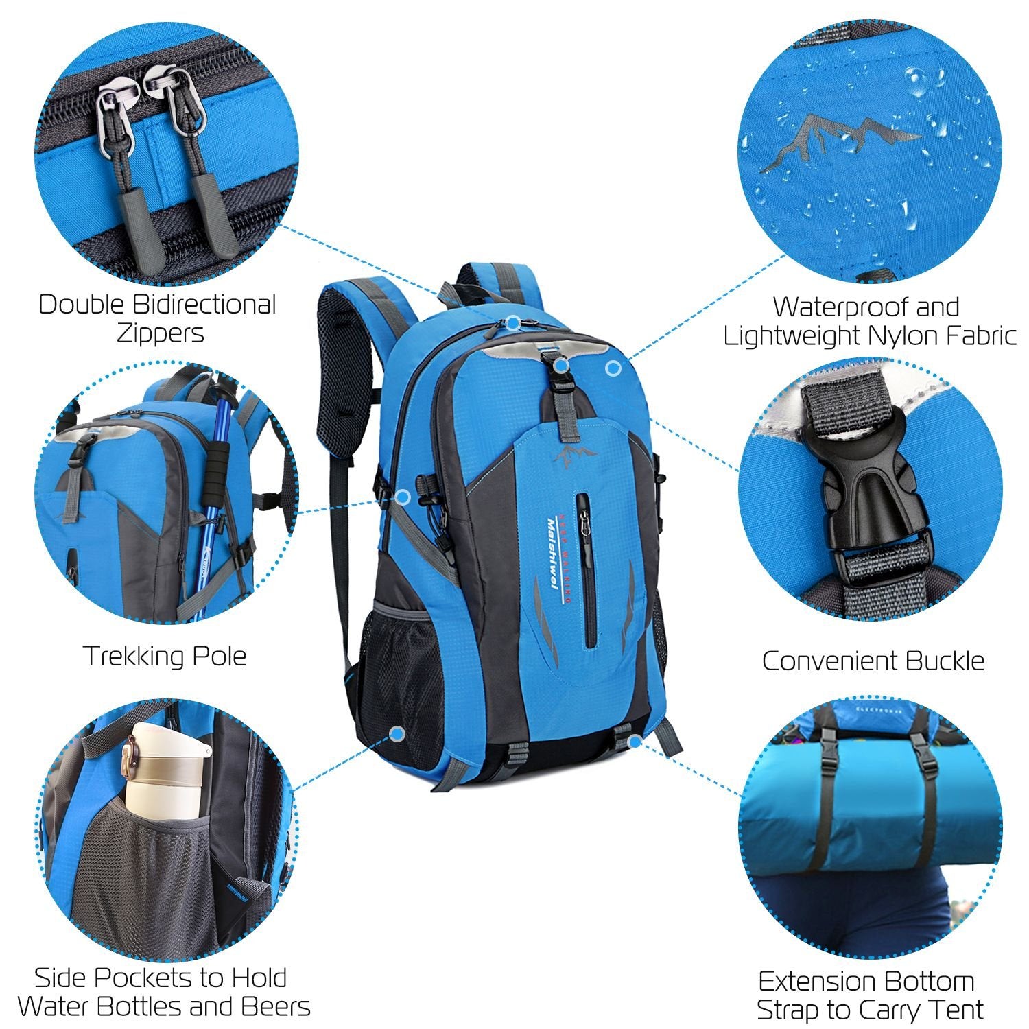 36L Waterproof Outdoor Travel Backpack