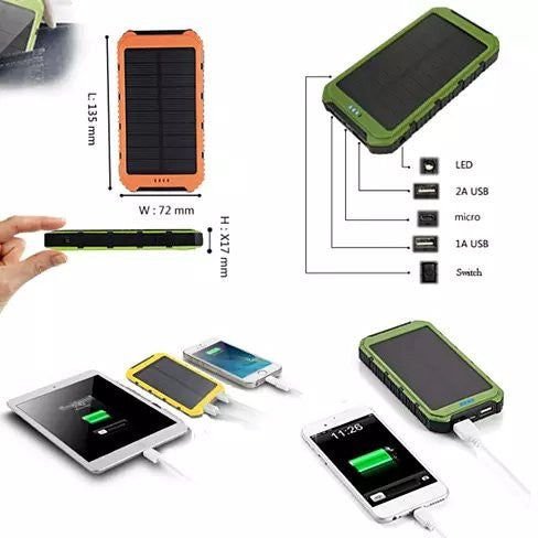 Roaming Solar Power Bank 6000mAh Dual USB Portable Charger with Flashlight – Water-Resistant Battery Pack for Phones & Tablets