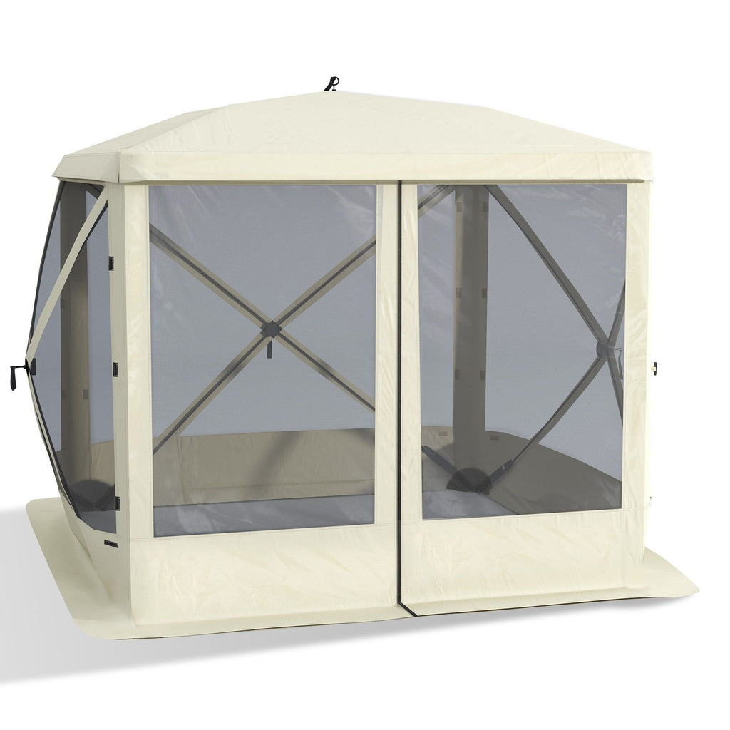Outsunny Pop-Up Camping Canopy Gazebo – Screen Shelter Party Tent, 1-Person Easy Setup with Ventilating Mesh & Carry Bag