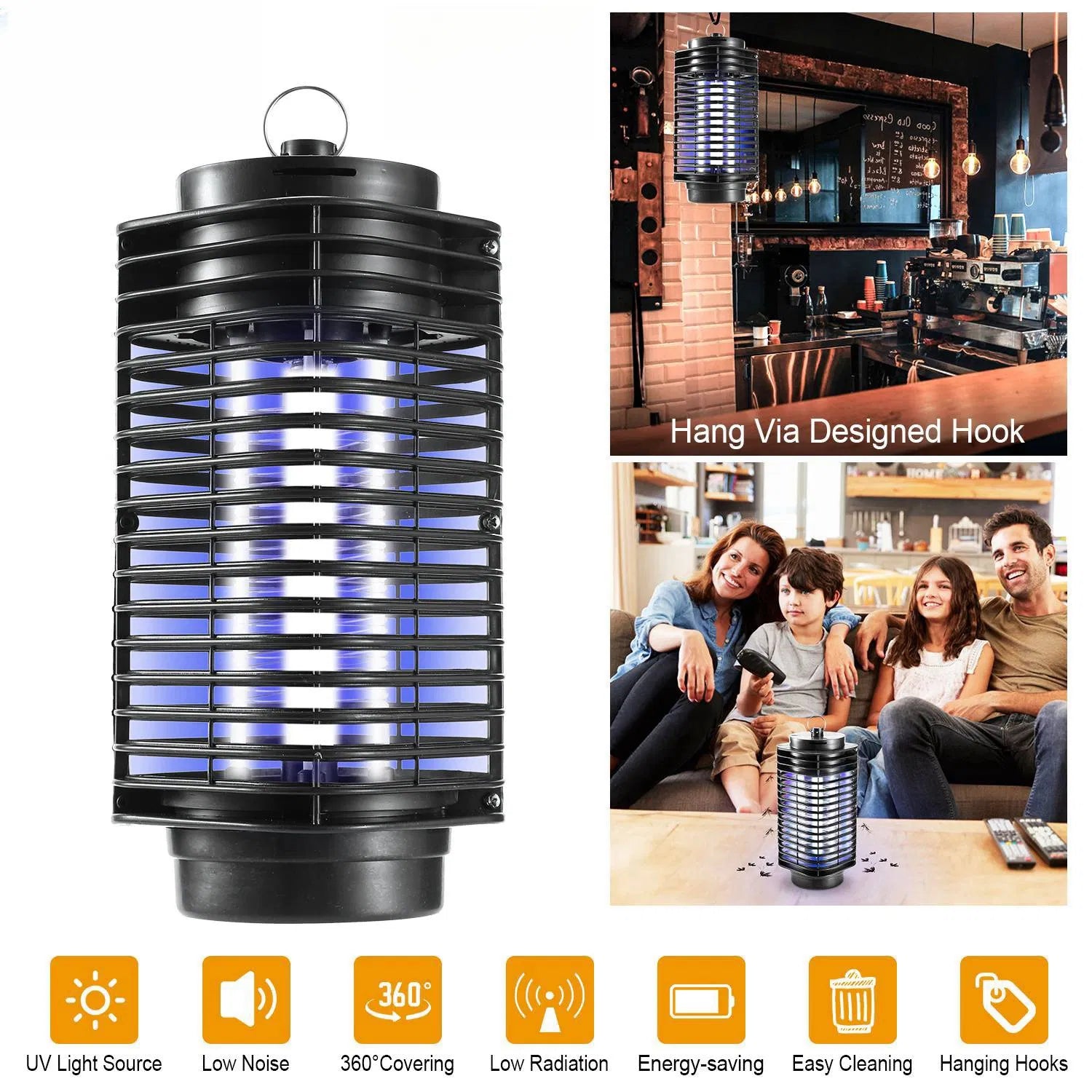3–5W Indoor UV Bug Zapper with 215 Sq. Ft. Coverage