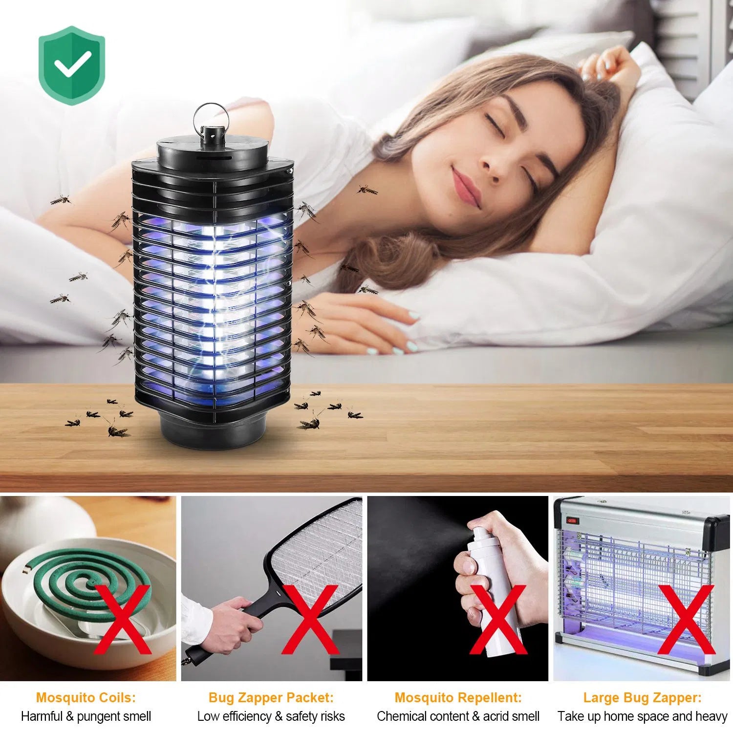 3–5W Indoor UV Bug Zapper with 215 Sq. Ft. Coverage