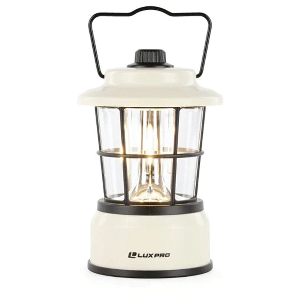 LUXPRO Retro Filament LED Lantern – Vintage Battery-Powered Camping Lantern with Adjustable Warm & Bright White Light