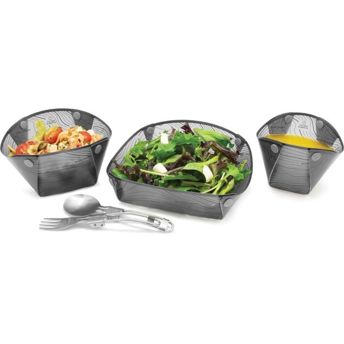 Fozzils Solo Pack – Ultralight Pack-Flat Tableware Set (Cup, Bowl & Dish)