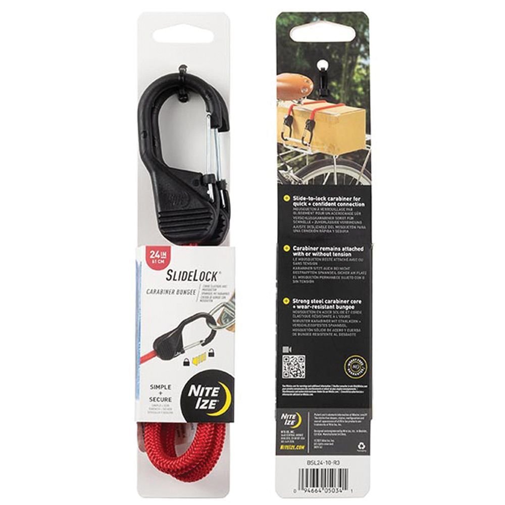 Red SlideLock Carabiner Bungee