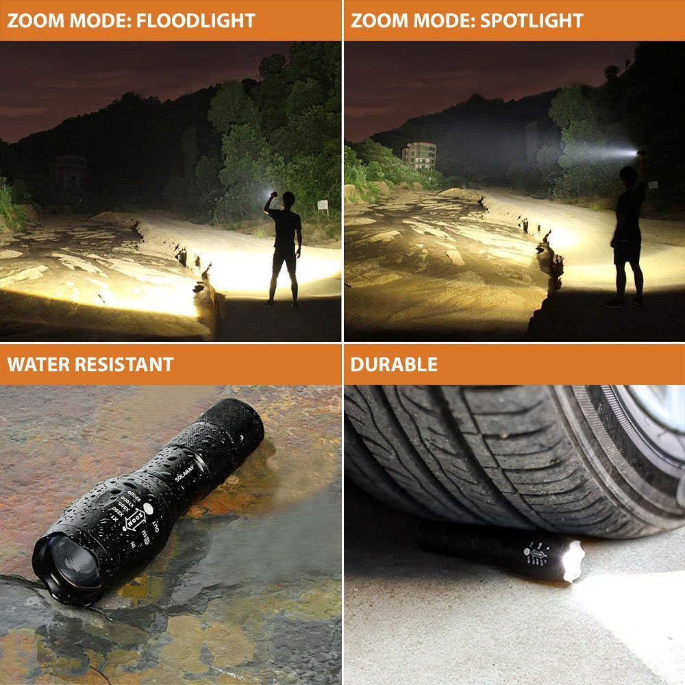 ZX-1 AAA Battery LED Flashlight for Everyday Carry (2 Pack)