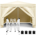 10'x10' EZ Pop Up Canopy with 4 Removable Sidewalls, Carry Bag & Weight Bags