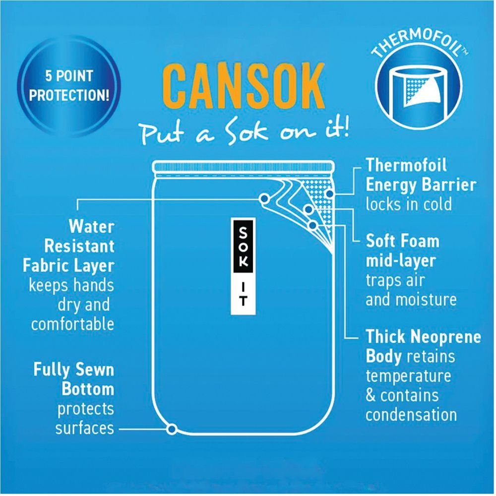 12 Oz Can Sok Sleeve for Beer & Soda Insulated Neoprene Cover