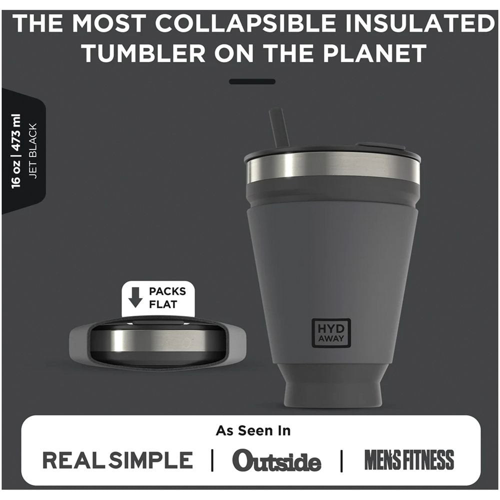 16 Oz Collapsible Tumbler with Lid & Straw