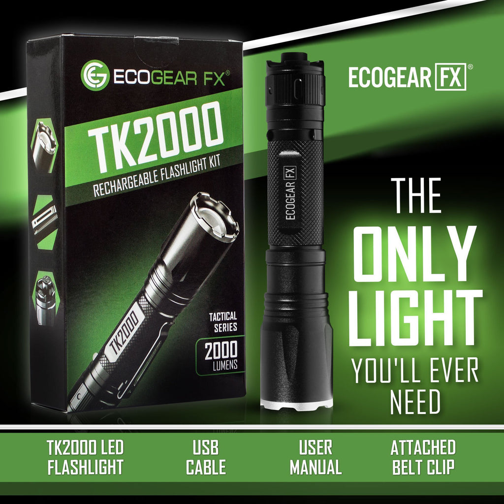 TK2000 USB Rechargeable LED Tactical Flashlight – 2000 Lumen CREE XHP50 Zoom Flashlight with 5000mAh 21700 Battery