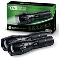 TK120 LED Tactical Flashlights with Strobe – 2 Pack 900 Lumen Zoom LED Flashlight Set