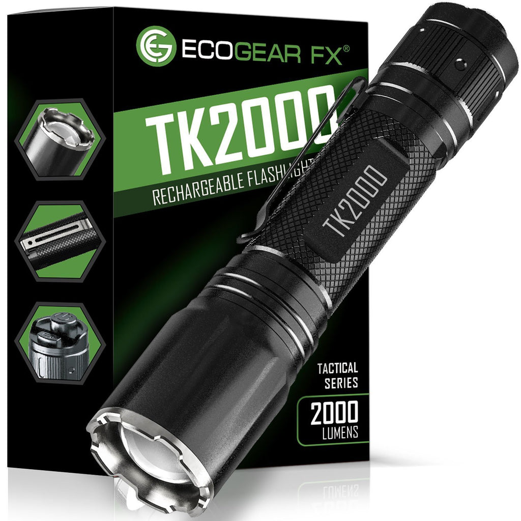 TK2000 USB Rechargeable LED Tactical Flashlight – 2000 Lumen CREE XHP50 Zoom Flashlight with 5000mAh 21700 Battery
