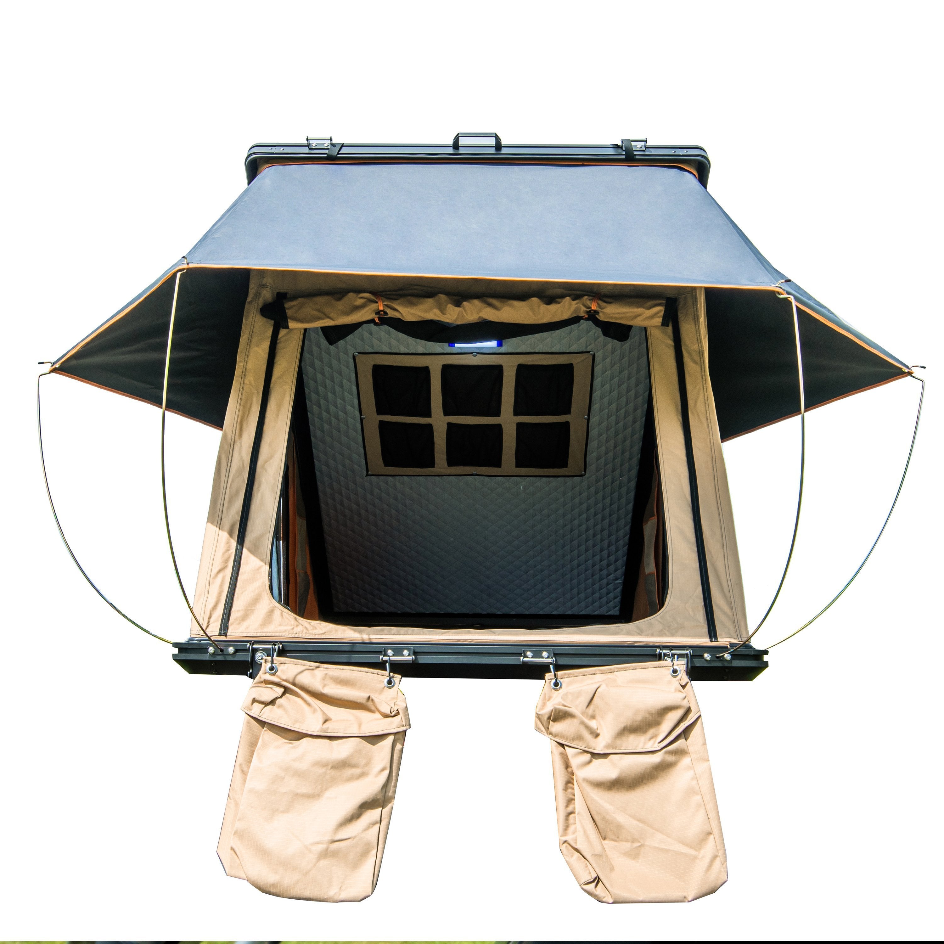 Trustmade Triangle Aluminum Black Hard Shell Grey Rooftop Tent