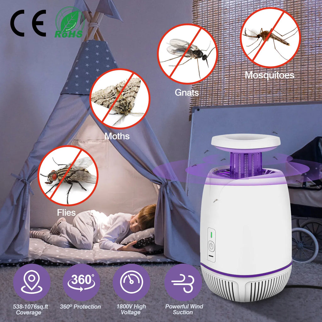 UV Bug Zapper with Electric Grid & Suction Fan
